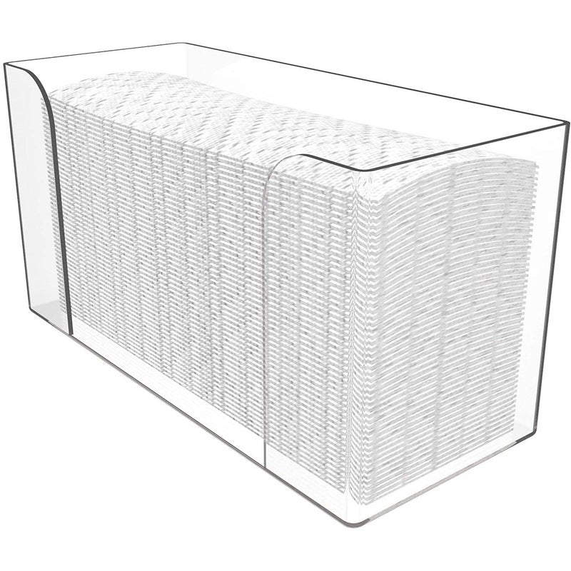 Cq acrylic Countertop Paper Towel Dispenser Folded Clear Guest Towel Napkin Holder  Suitable for Z-fold  C-fold or Multi-Fold Paper Towels Pack of 1 - Image 1